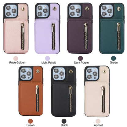 Zipper Crossbody Wallet Case for iPhone – Card Holder, Lanyard Strap, and Secure Zipper Pocket