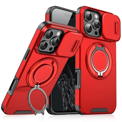 Luxury Rugged Armor Magnetic Case with Slide Camera Cover for iPhone 16–11 Pro Max