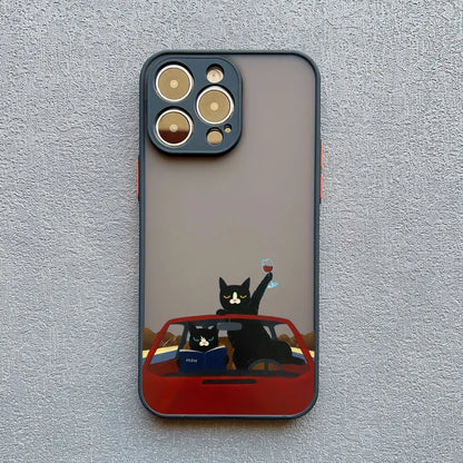 Funny Cat Daily Life iPhone Case – Cute & Shockproof Cover for iPhone 7 to 16 Pro Max