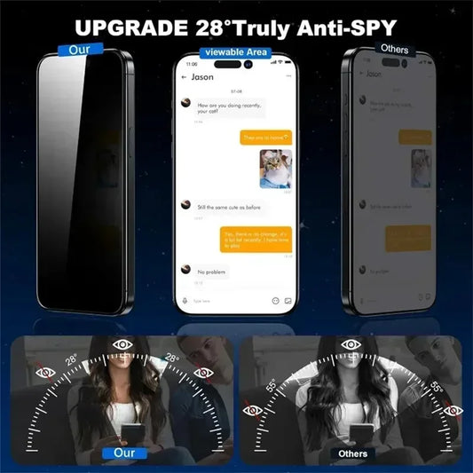 Dust-Free Privacy Screen Protector for iPhone – Anti-Spy Glass for 11 to 16 Pro Max / Mini