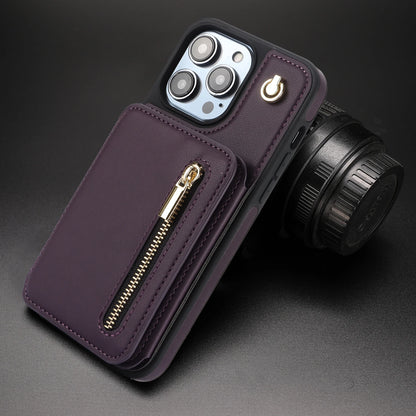 Zipper Crossbody Wallet Case for iPhone – Card Holder, Lanyard Strap, and Secure Zipper Pocket