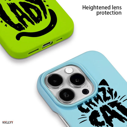 Cute Cat Print Shockproof iPhone Case – Soft, Skin-Friendly Cover for iPhone 16/15/14/13 Pro Max