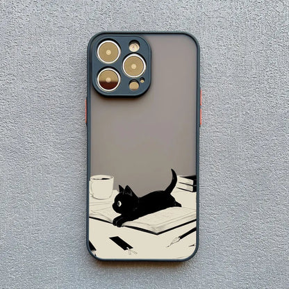 Funny Cat Daily Life iPhone Case – Cute & Shockproof Cover for iPhone 7 to 16 Pro Max