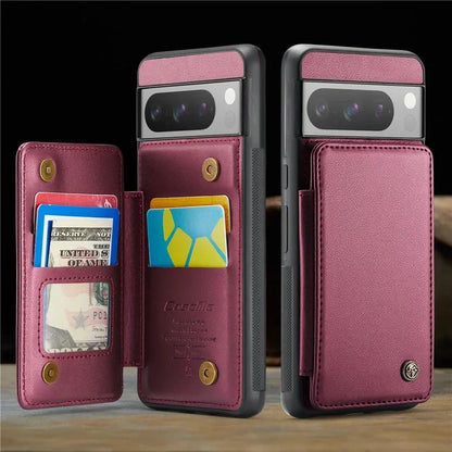 EUcagr™ Luxury Magnetic Wallet PU Leather Case for Google Pixel 9/8/7 Series – Card Holder & Pocket Cover