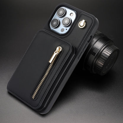 Zipper Crossbody Wallet Case for iPhone – Card Holder, Lanyard Strap, and Secure Zipper Pocket