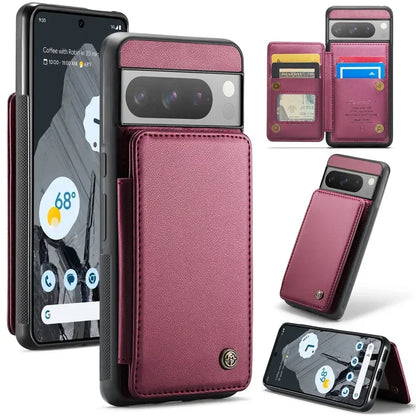EUcagr™ Luxury Magnetic Wallet PU Leather Case for Google Pixel 9/8/7 Series – Card Holder & Pocket Cover