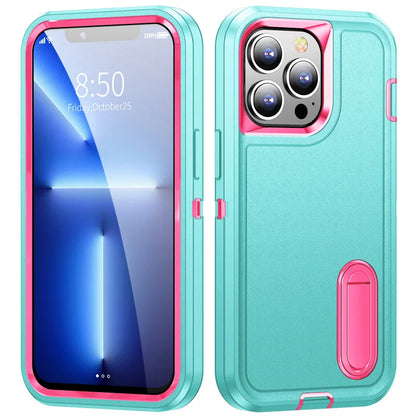Military-Grade Hybrid Defender iPhone Case – Kickstand Shockproof Cover for iPhone 6 to 16 Pro Max