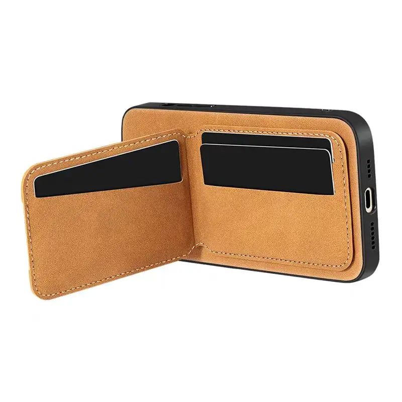 Luxury Faux Leather Wallet Case for iPhone 11–16 Pro Max