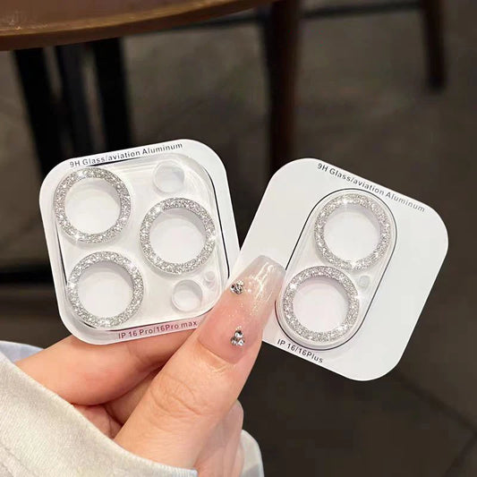 2PCS Bling Diamond Camera Lens Protector for iPhone 12–16 Pro Max