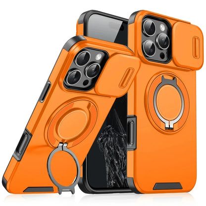 Luxury Rugged Armor Magnetic Case with Slide Camera Cover for iPhone 16–11 Pro Max