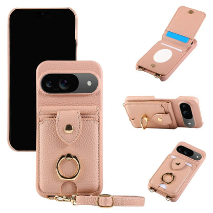 Crossbody Ring Stand Mirror Wallet Phone Case for Google Pixel 9/8/7/6 – Card Holder & Leather Protective Cover