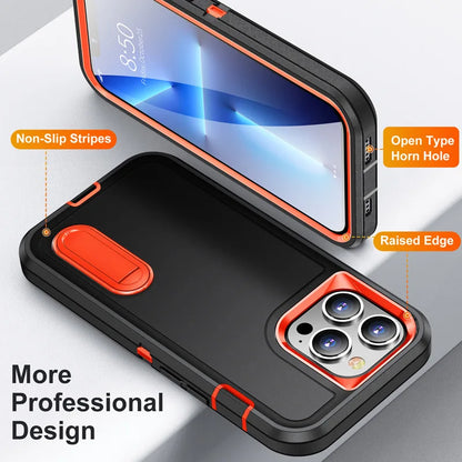 Military-Grade Hybrid Defender iPhone Case – Kickstand Shockproof Cover for iPhone 6 to 16 Pro Max