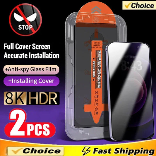 Dust-Free Privacy Screen Protector for iPhone – Anti-Spy Glass for 11 to 16 Pro Max / Mini