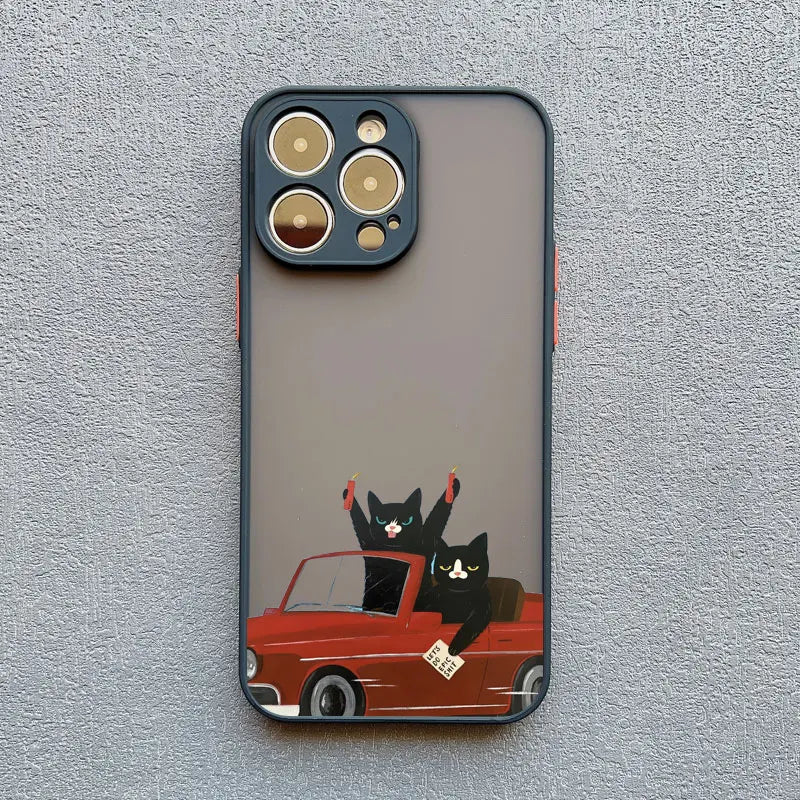 Funny Cat Daily Life iPhone Case – Cute & Shockproof Cover for iPhone 7 to 16 Pro Max