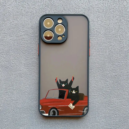 Funny Cat Daily Life iPhone Case – Cute & Shockproof Cover for iPhone 7 to 16 Pro Max