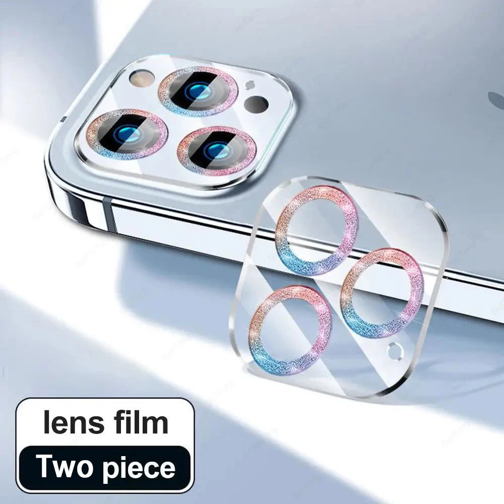 2PCS Bling Diamond Camera Lens Protector for iPhone 12–16 Pro Max