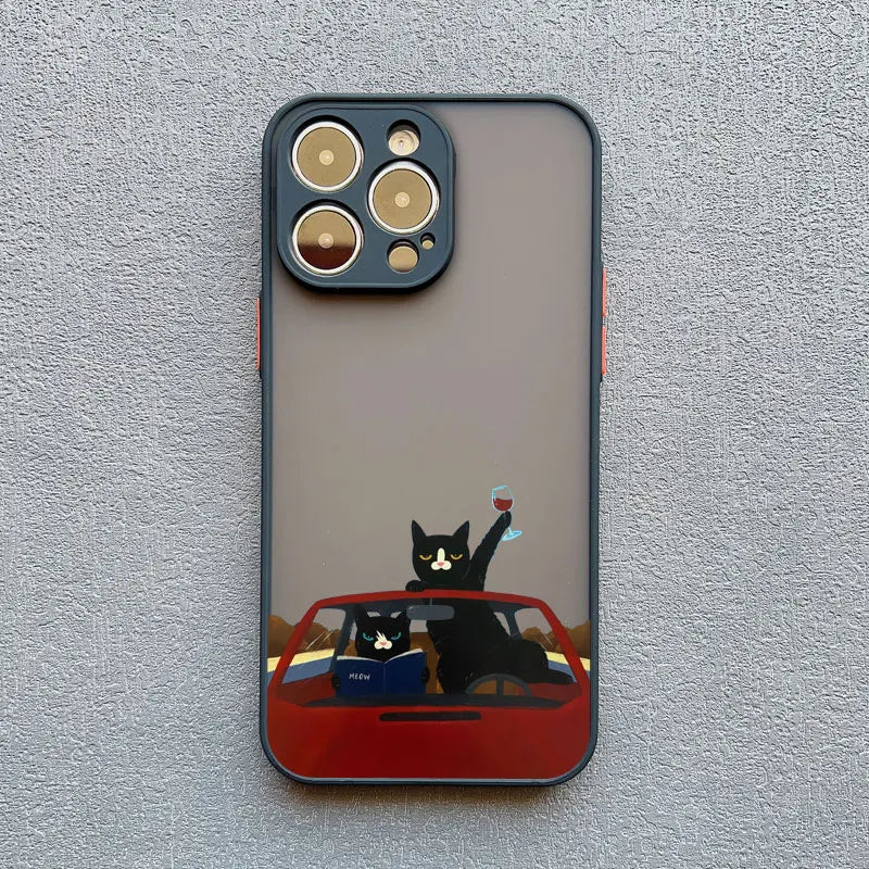 Funny Cat Daily Life iPhone Case – Cute & Shockproof Cover for iPhone 7 to 16 Pro Max
