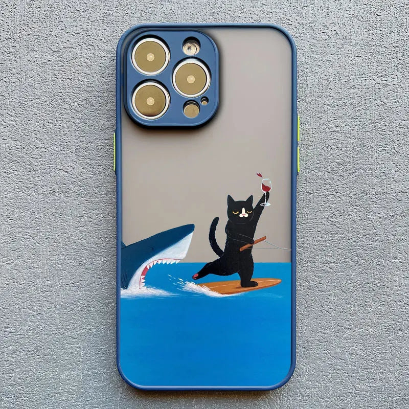 Funny Cat Daily Life iPhone Case – Cute & Shockproof Cover for iPhone 7 to 16 Pro Max
